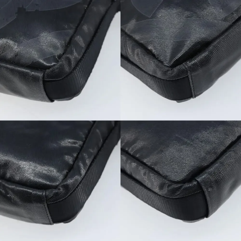 Chanel Coated Canvas Shoulder Bag Black